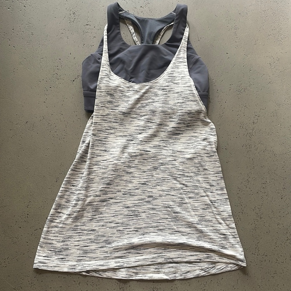 lululemon athletica Charcoal and Heathered White Tank Top - Picture 4 of 6